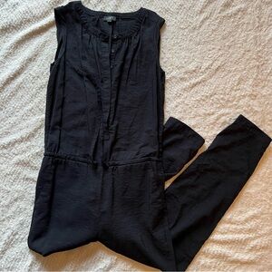 Ann Taylor LOFT | Women’s Petites Jumpsuit Black Tie Waist Pockets Button Top MP